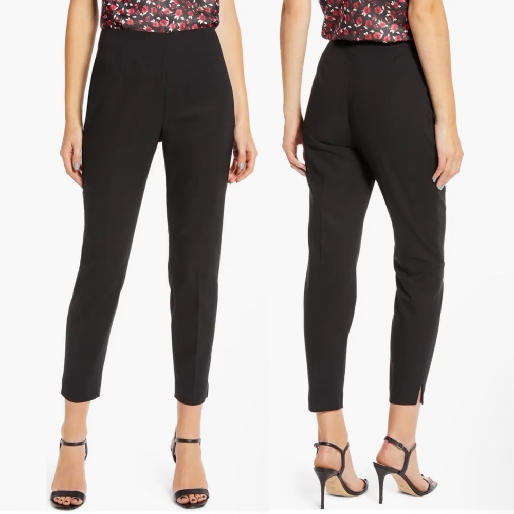 Something Navy Slim Crop Side Zip High Rise Pant in Black size 2